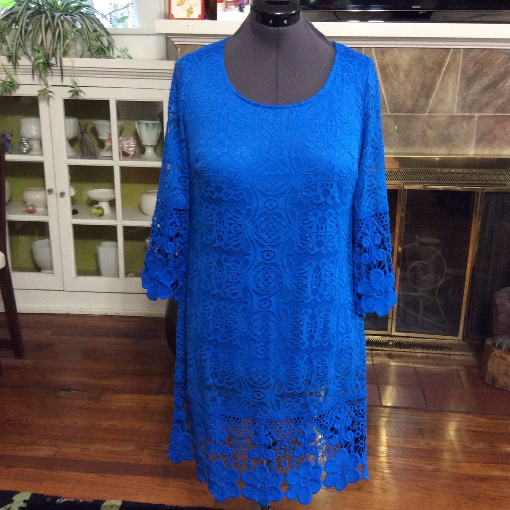 Alfani Blue Crest Dress NWT